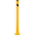 Global Industrial Steel Bollard w/Chain Slots & Removable Cap, 4-1/2&quot;Dia. x 48&quot;H, Yellow