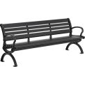6' Aluminum Park Bench with Backrest, Black