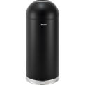 Global Industrial Steel Round Open Top Trash Can, 15 Gallon, Black