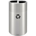 Global Industrial Round Multi-Stream Recycling Can, 31 Gallon Total, Satin Aluminum