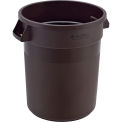 Global Industrial Plastic Trash Can, 20 Gallon, Brown