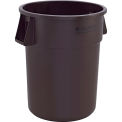 Global Industrial Plastic Trash Can, Brown, 55 Gallon