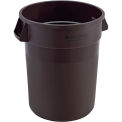 Global Industrial Plastic Trash Can, 32 Gallon, Brown, No Lid