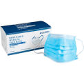 Global Industrial Disposable Medical Face Mask, 3-Ply w/Earloops, Blue, 50/Box