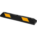 Global Industrial Rubber Parking Stop/Curb Block, 36&quot;L, Black w/ Yellow Stripes