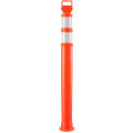 Global Industrial Portable Delineator Post w/ 3&quot; Reflective Bands, 45&quot;H, Orange