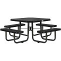 Global Industrial 46" Octagonal Picnic Table, Expanded Metal, Black