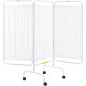 Mobile 3-Panel Privacy Screen, Vinyl Panels, 79.5"W x 68"H, White