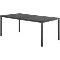 Global Industrial 70&quot; Rectangular Resin Outdoor Dining Table, Black