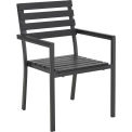 Global Industrial Stackable Outdoor Dining Arm Chair, Black, 4 Pack