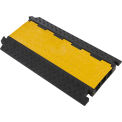 Global Industrial 3-Channel Industrial Cable Protector, 22,000 lbs. Cap., Black & Yellow