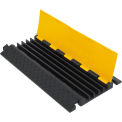 Global Industrial 5-Channel Industrial Cable Protector, 22,000 lbs. Cap., Black & Yellow