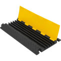 Global Industrial 5-Channel Heavy-Duty Cable Protector, 32,600 lbs. Cap., Black & Yellow