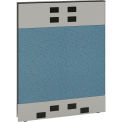 Modular Partition Base Panel with Desktop & Baseline Raceway Power, 30&quot;W x 38&quot;H, Blue