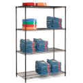 Nexel Black Epoxy, 5 Tier, Wire Shelving Starter Unit, 24&quot;W x 14&quot;D x 86&quot;H