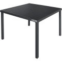 Global Industrial 40" Square Aluminum Slatted Dining Table, Black