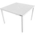 Global Industrial 40" Square Aluminum Slatted Dining Table, White