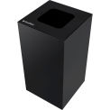 Global Industrial Square Recycling/Trash Can with Waste Lid, 36 Gallon, Black