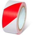 Global Industrial Striped Hazard Warning Tape, 2"W x 108'L, 5 Mil, Red/White, 1 Roll