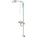 Global Industrial Emergency Combination Shower w/Eyewash Station, Stainless Steel