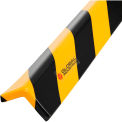 Global Industrial 90-Degree Flat Corner Bumper Guard, Type H+, Black/Yellow, 39-3/8"L