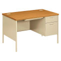 HON Metro Classic Series Right Pedestal Desk, 48&quot;W x 30&quot;D x 29-1/2&quot;H, Harvest