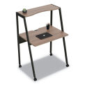 Linea Italia Kompass Series Home Office Desk, 33&quot;W x 23-3/8&quot;D x 48&quot;H, Natural Walnut