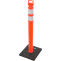 Global Industrial Portable Reflective Delineator Post with Square Base, 45&quot;H, Orange