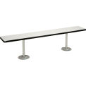Global Industrial Locker Room Bench, Laminate Top, Steel Tube Pedestal Legs, 72&quot;W x 12&quot;D x 17&quot;H