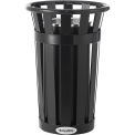 Global Industrial Slatted Steel Outdoor Ashtray, 17"W x 25.5"H, 13 Gallon Capacity, Black