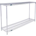 Global Industrial 2 Shelf, Chrome Wire Shelving Unit, 60&quot;W x 14&quot;D x 34&quot;H