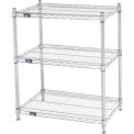Global Industrial 3 Shelf, Chrome Wire Shelving Unit, Starter, 30"W x 18"D x 34"H
