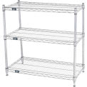 Global Industrial 3 Shelf, Chrome Wire Shelving Unit, Starter, 36&quot;W x 12&quot;D x 34&quot;H