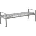 Global Industrial 48&quot; L Outdoor Steel Slat Park Bench Without Back, Gray, Unassembled