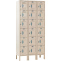 Global Industrial 6-Tier 18 Door Locker, 36&quot;W x 15&quot;D x 78&quot;H, Tan, Unassembled