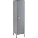 Global Industrial Infinity 1-Tier 1 Door Locker, 15&quot;W x 15&quot;D x 78&quot;H, Gray, Unassembled