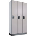 Global Industrial 1-Tier 3 Door Digital Wood Locker, 36&quot;W x 15&quot;D x 72&quot;H, Gray, Unassembled