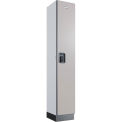 Global Industrial 1-Tier 1 Door Digital Wood Locker, 12"W x 15"D x 72"H, Gray, Unassembled