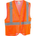 Global Industrial Hi-Vis Class 2 Safety Vest, 2 Pockets, Mesh, Orange, S/M