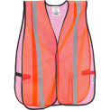 Global Industrial Hi-Vis Safety Vest, 1&quot; Reflective Strips, Mesh, Orange, One Size