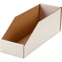 Global Industrial Open Top Corrugated Bin Box, 4&quot;W x 12&quot;D x 4-1/2&quot;H, White - Pkg Qty 50