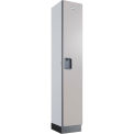 Global Industrial 1-Tier 1 Door Wood Locker, 12&quot;W x 15&quot;D x 72&quot;H, Gray, Assembled