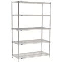 Global Industrial 5 Shelf, Chrome Wire Shelving Unit, Starter, 48"W x 12"D x 74"H