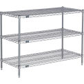 Global Industrial 3 Shelf Silver Epoxy Wire Shelving Unit, Starter, 36"W x 18"D x 34"H