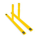 Global Industrial Flat Barrier Feet for Crowd Control Barrier, Yellow Powder Coat, 2/Pack