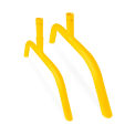 Global Industrial Bridge Barrier Feet for Crowd Control Barrier, Yellow Powder Coat, 2/Pack