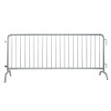Global Industrial Steel Crowd Control Barrier, 8-1/2&#39;L x 43&quot;H, Bridge Feet, Galvanized