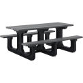 Global Industrial Outdoor 6' Rectangular Picnic Table, Recycled Plastic with Heavy Duty Base, Gray