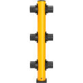 Global Industrial Middle Post for Plastic Guard Rails, 60"H, Yellow