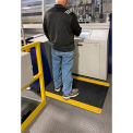 Global Industrial Diamond-Plate Anti Fatigue Mat, 9/16&quot; Thick, 2&#39;W x 10&#39;L, Black/Yellow Border